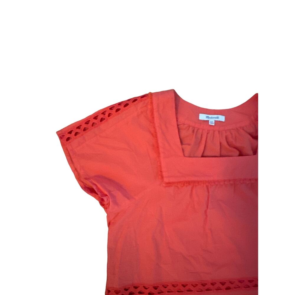 Madewell Coral Eyelet Blouse - Picture 2 of 5